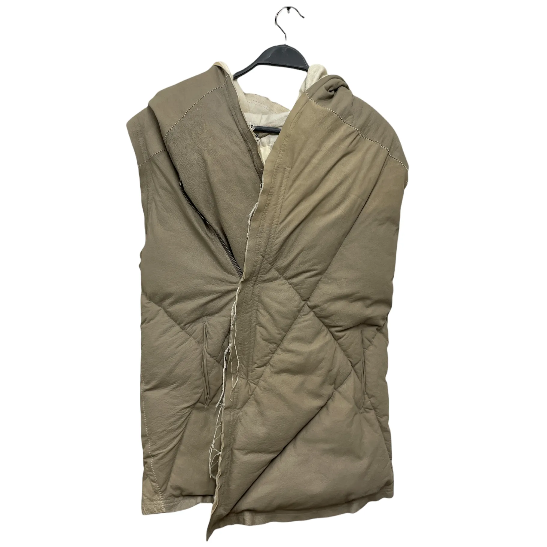 10sei0otto/Puffer Vest/50/Plain/Leather/KHK