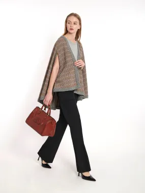 1970s Missoni woollen cape with check pattern