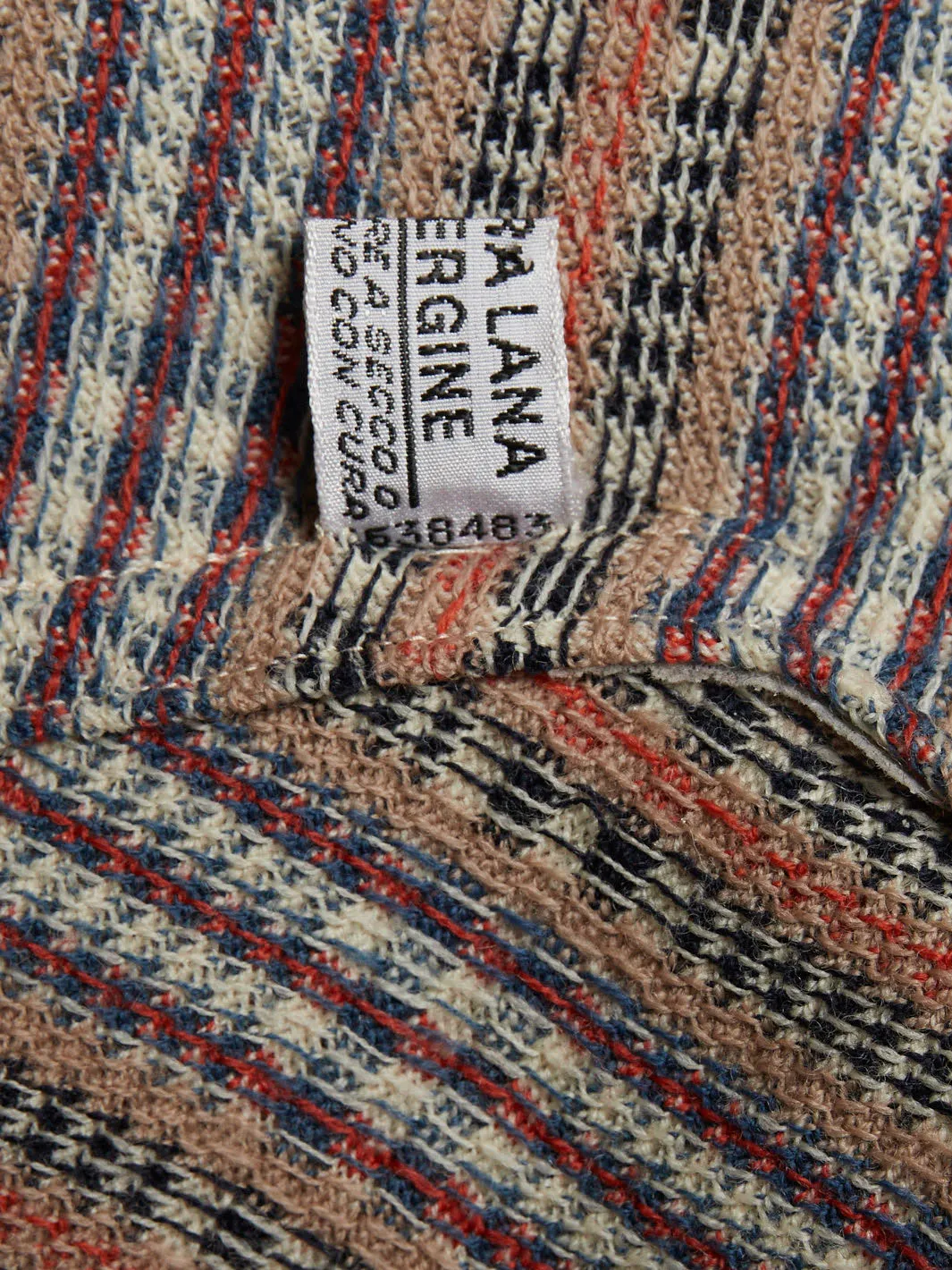 1970s Missoni woollen cape with check pattern