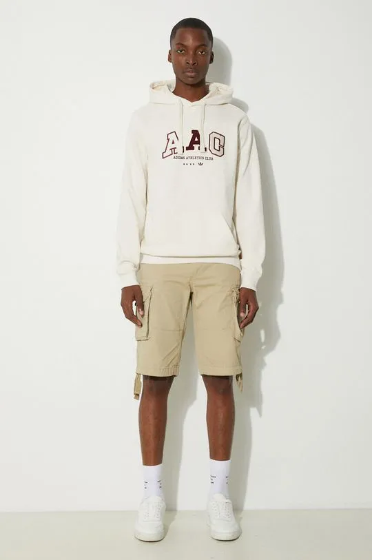 adidas Originals cotton sweatshirt adidas Originals Metro AAC Hood IC8382 men's beige color