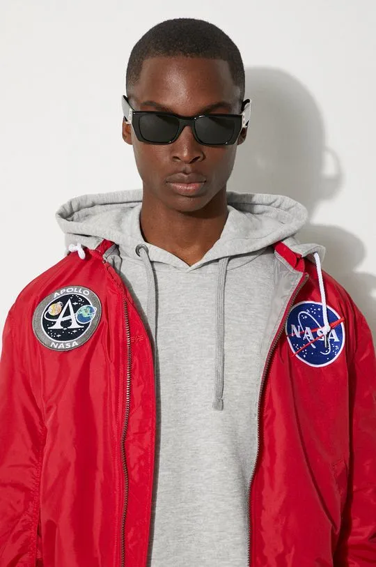 Alpha Industries bomber jacket Alpha Industries MA-1 Zip Hood Apollo 136106 665 menﾒs red color