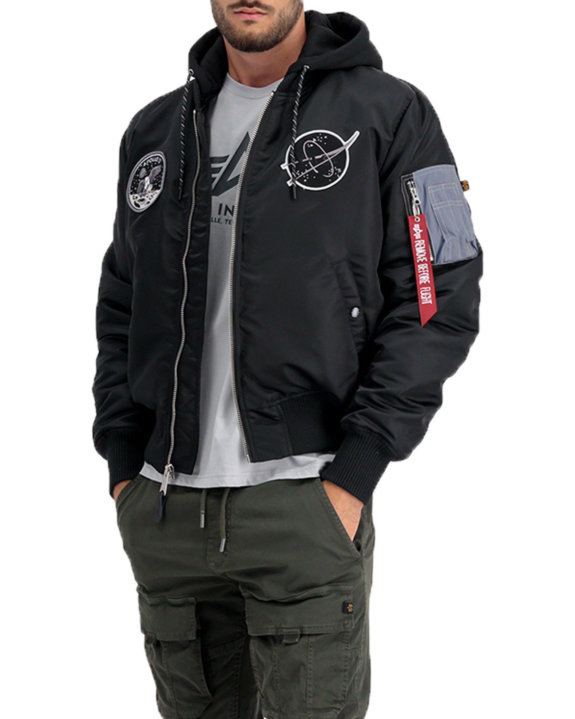 Alpha Industries Bomber MA-1 VF Hood Dark Side Nero