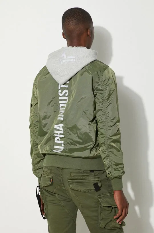 Alpha Industries jacket MA-1 TT Hood BP Ref. 106103 01 men's green color