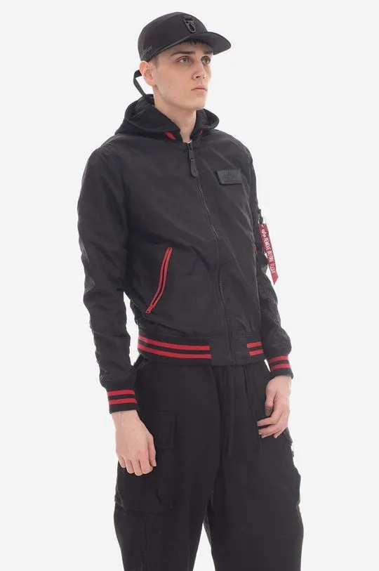 Alpha Industries jacket MA-1 TT Hood Defense 126108 03 men's black color