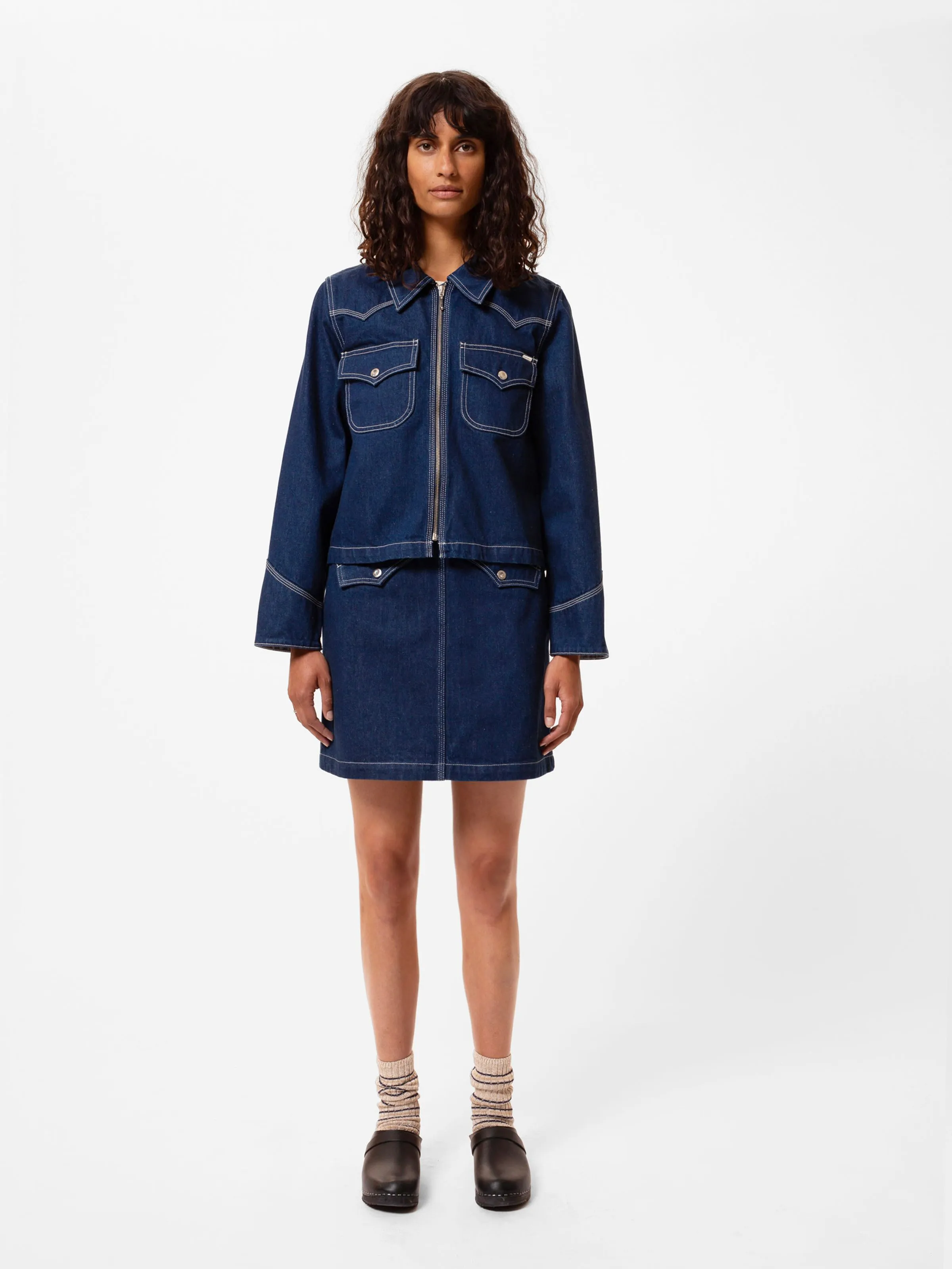 Anja Western Denim Jacket Blue