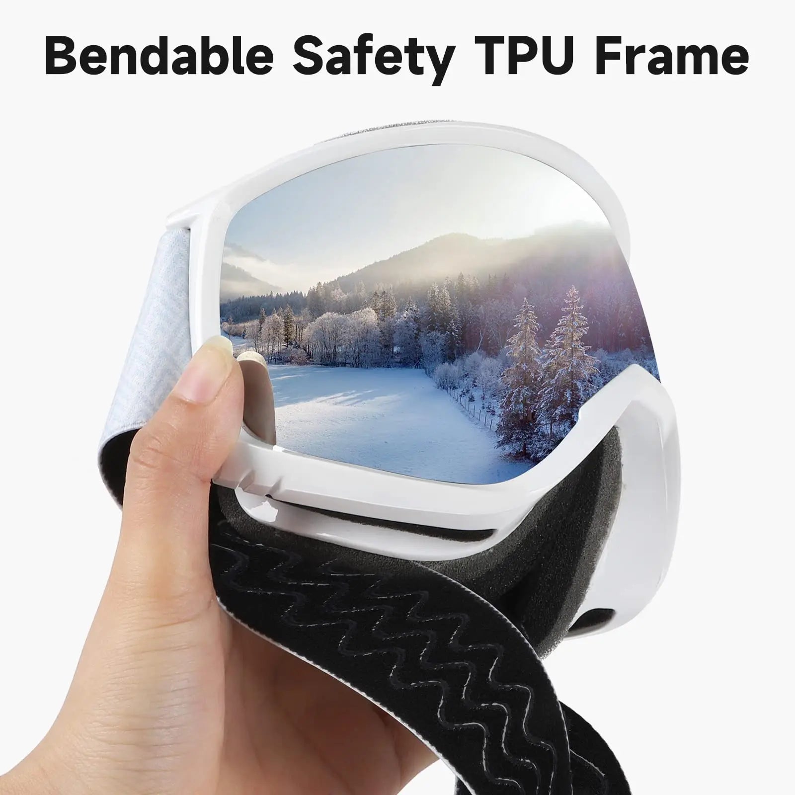 Ashore Ski Shop Adult Ski Goggles OTG - Wear Glasses Ski Goggles for Men and Women Anti-fog 100% Anti UV Line Wide Field of 180°