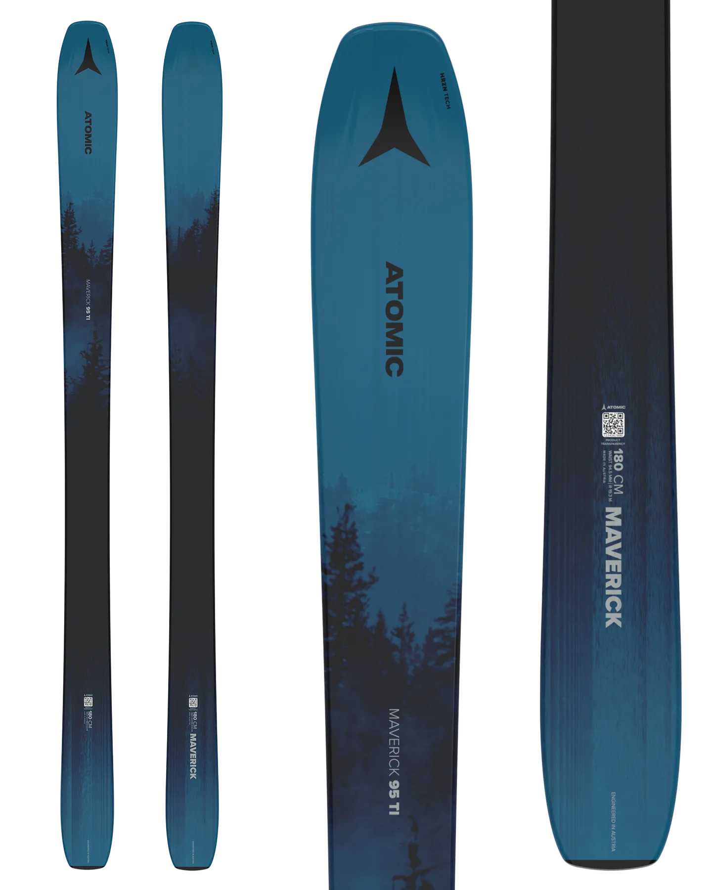 Atomic Maverick 95 Ti Snow Skis - Blue/Black - 2025