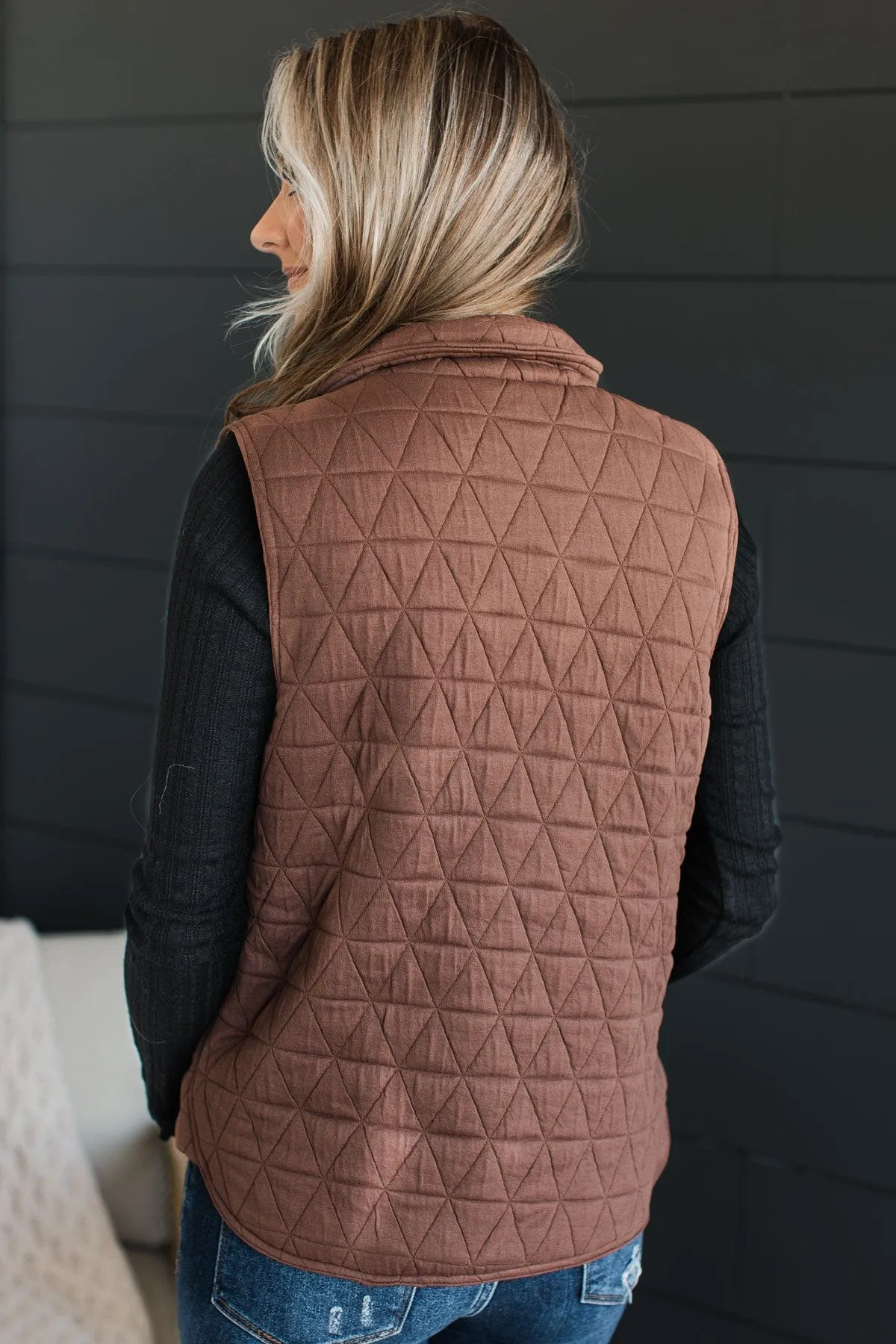 Beyond Comparison Puffer Vest- Dark Mocha