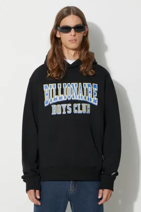 Billionaire Boys Club cotton sweatshirt VARSITY LOGO POPOVER HOOD men's black color B23328