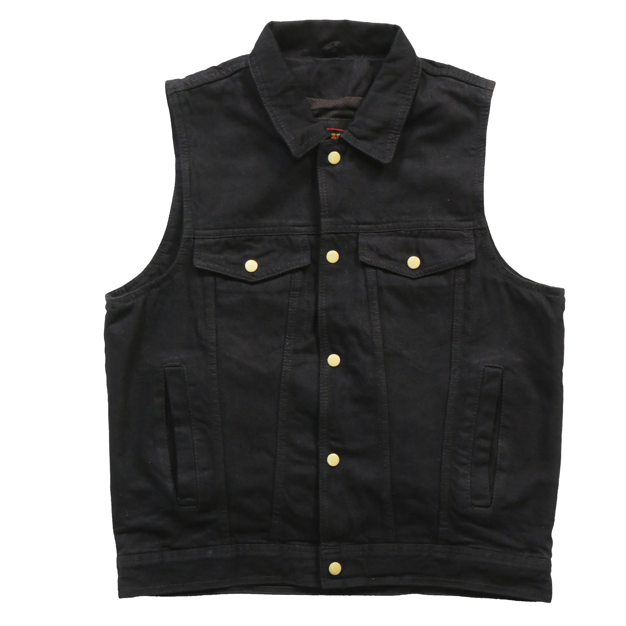 Black Denim Snap Button Vest (BattleVest)