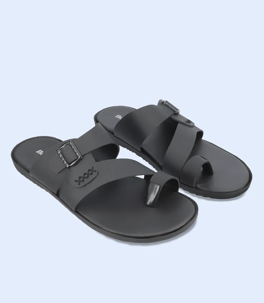 BM5474-Black-Men Casual Chappal