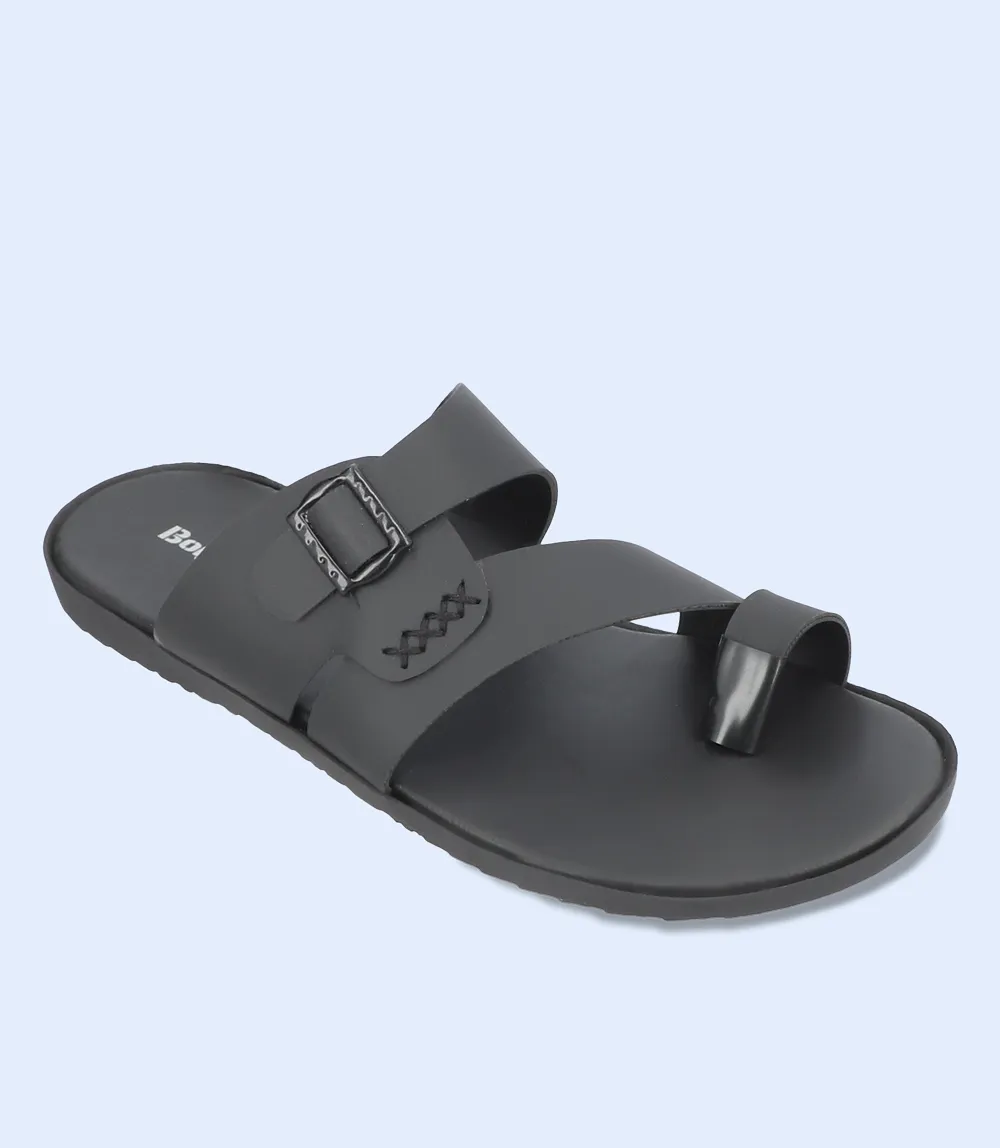 BM5474-Black-Men Casual Chappal