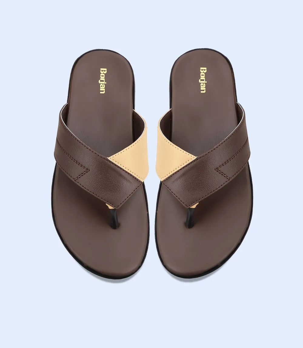 BM5535-BROWN-Men Chappal