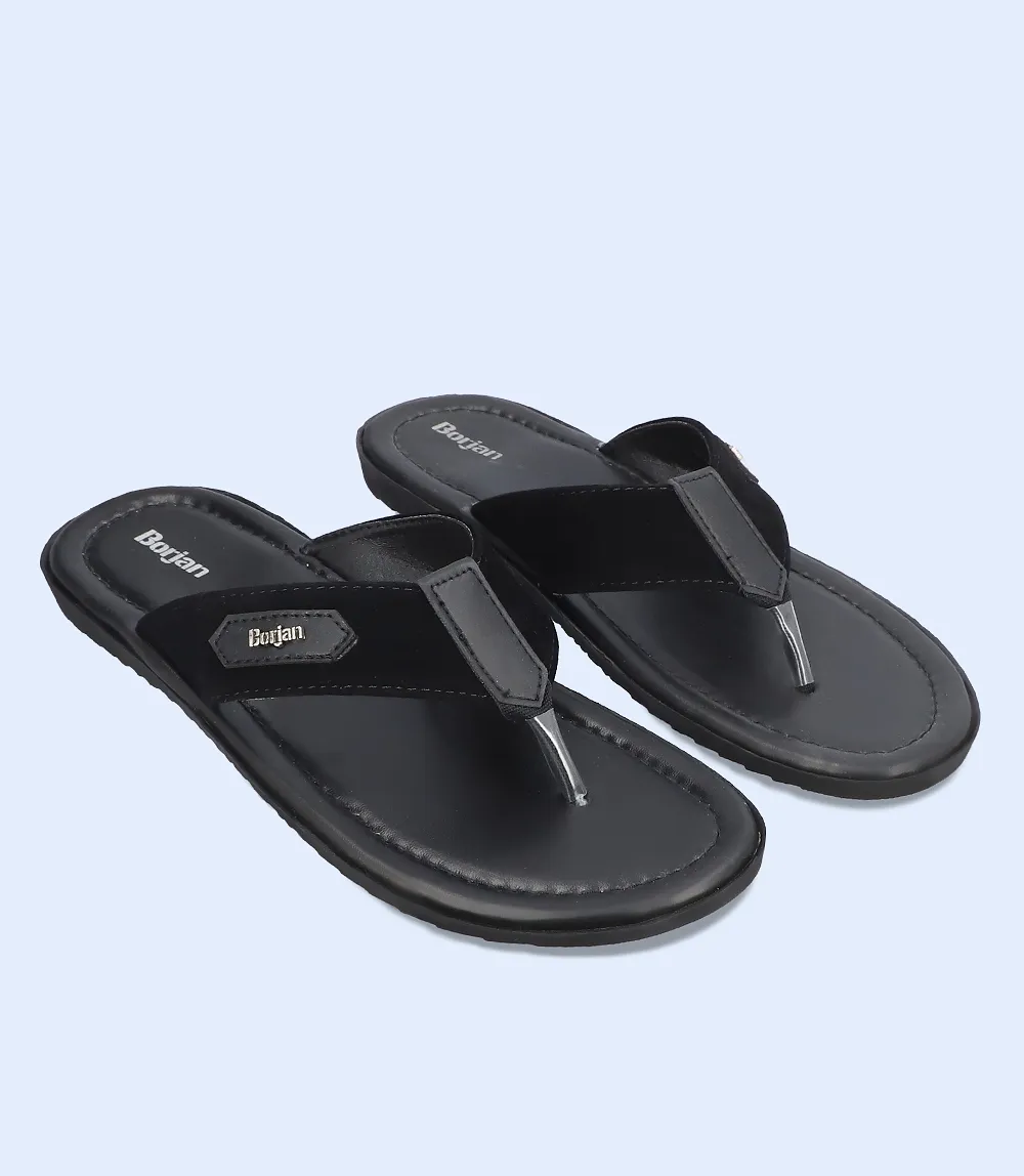 BM5637-BLACK-Men Chappal