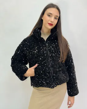 Bomber foderato con paillettes