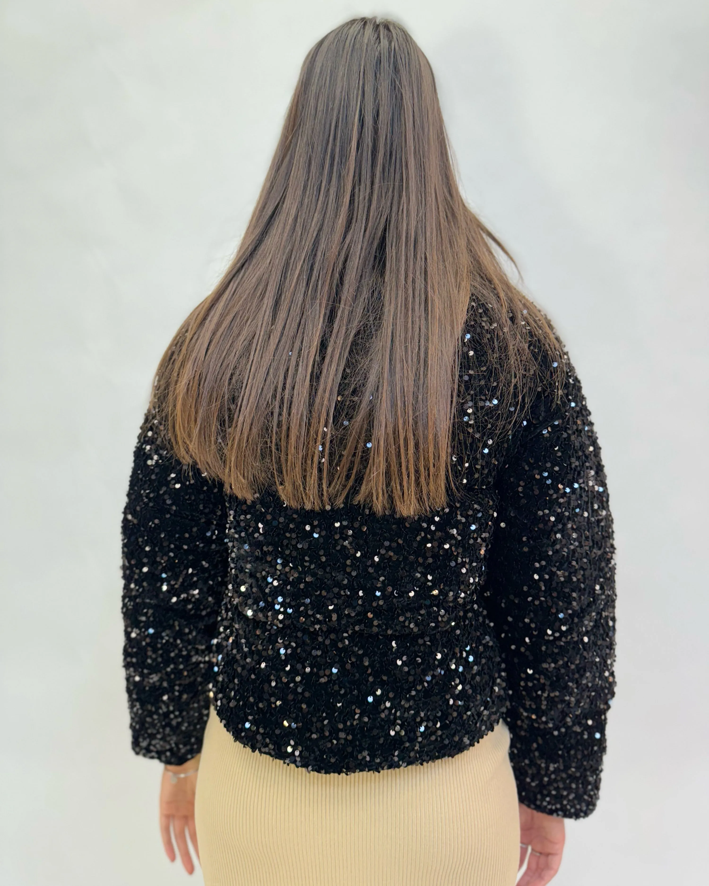 Bomber foderato con paillettes