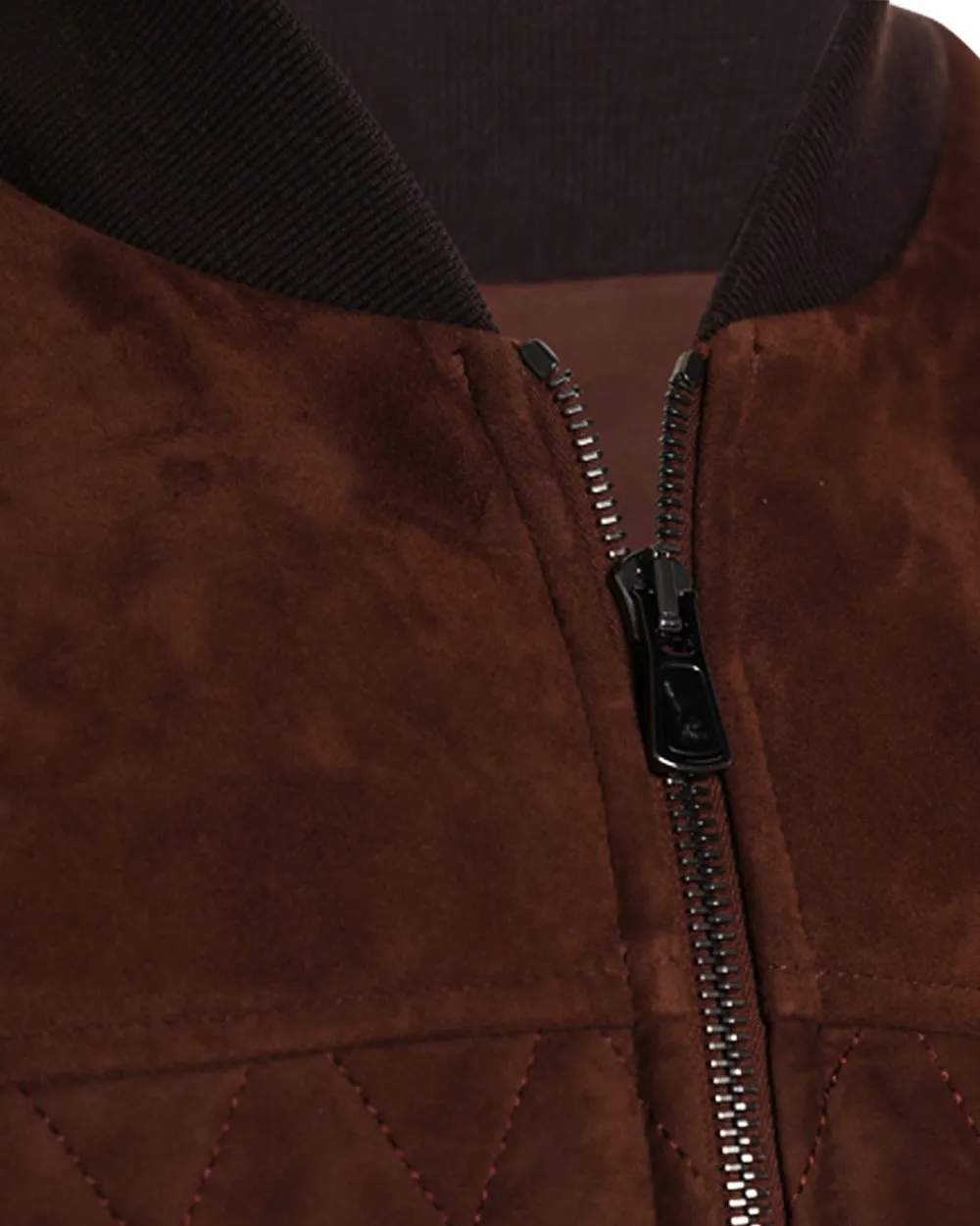 Brown Quilted Suede Padded Vest