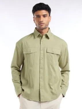 Buy Beige Contrast Stitch Jacket Shirt for Men Online in India -Beyoung