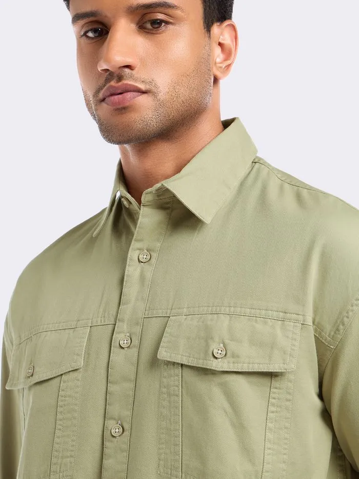 Buy Beige Contrast Stitch Jacket Shirt for Men Online in India -Beyoung