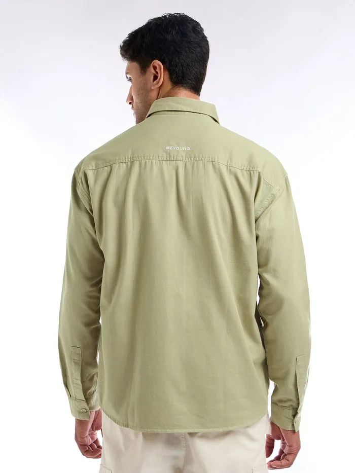 Buy Beige Contrast Stitch Jacket Shirt for Men Online in India -Beyoung