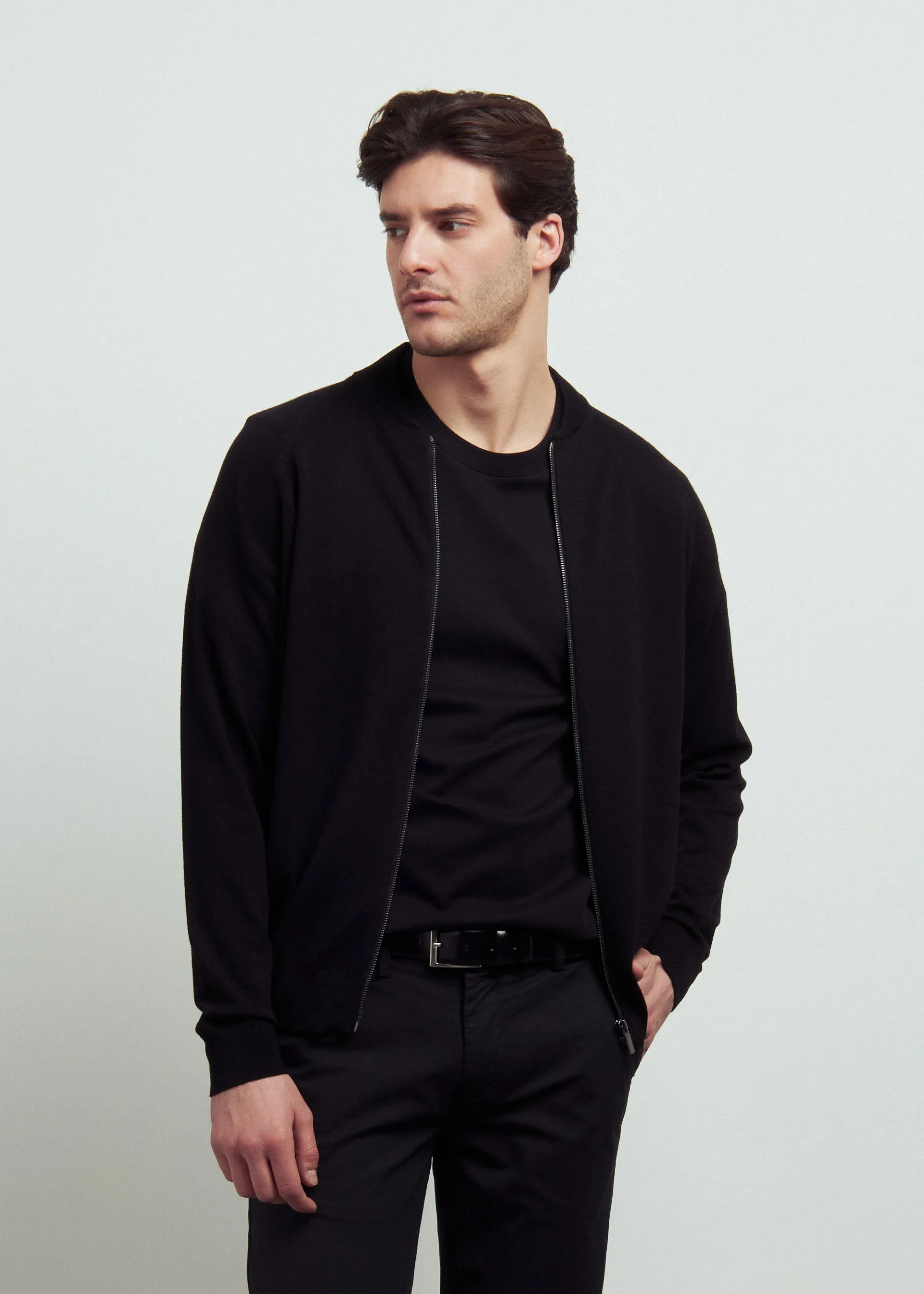 Cardigan collo bomber