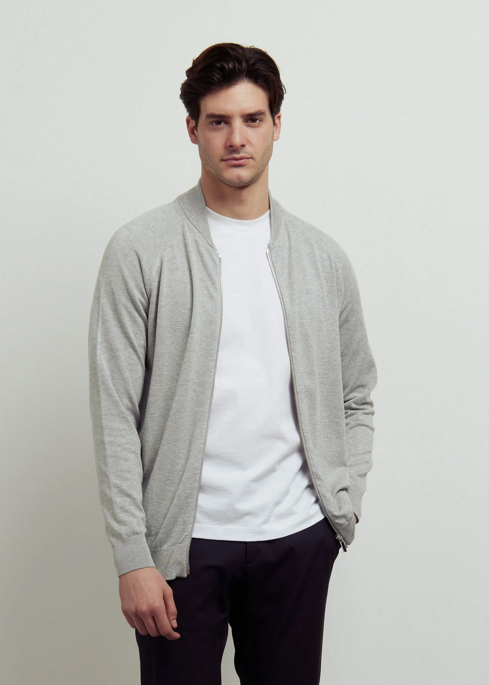 Cardigan collo bomber