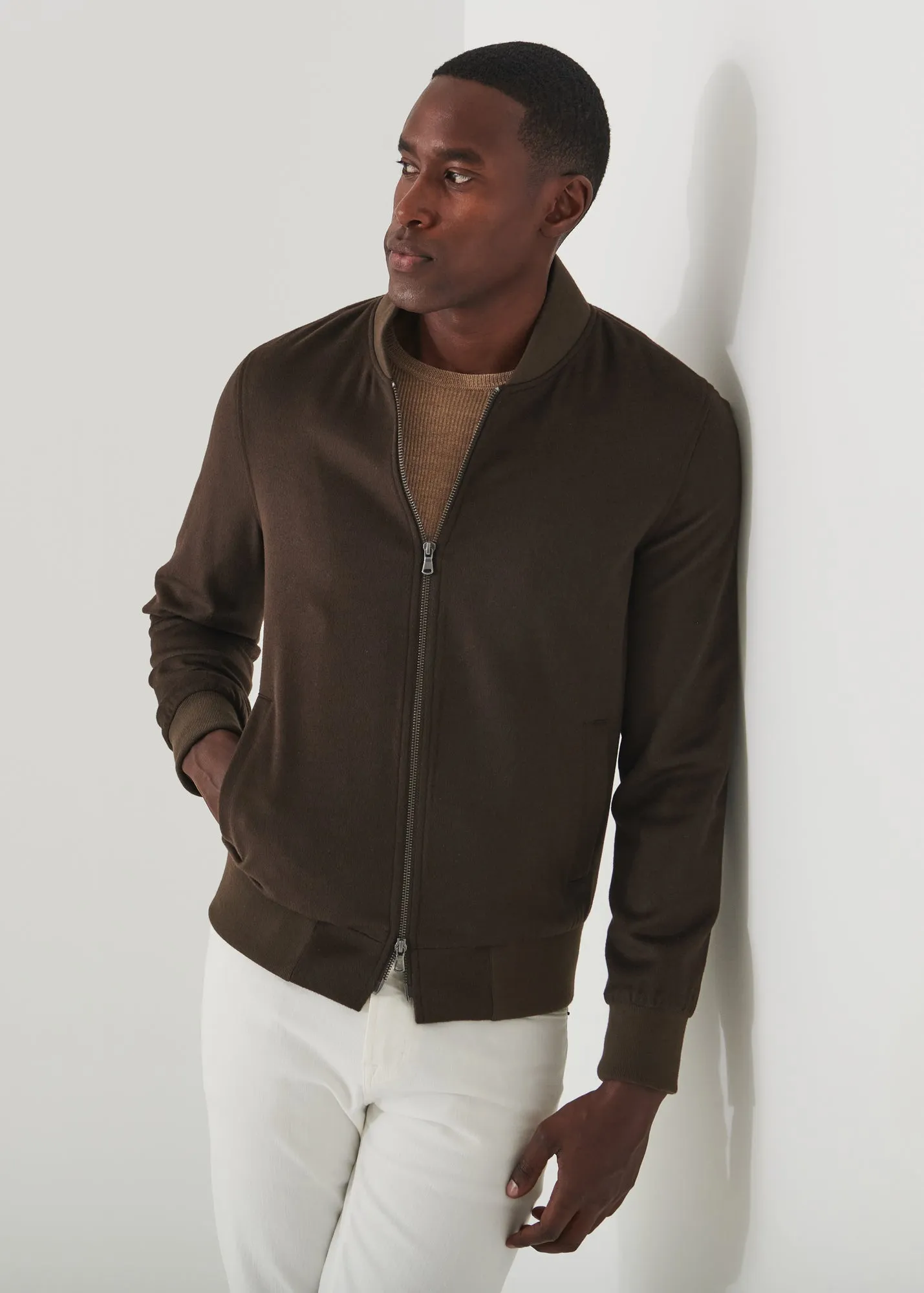 CASHMERE BASEBALL BOMBER