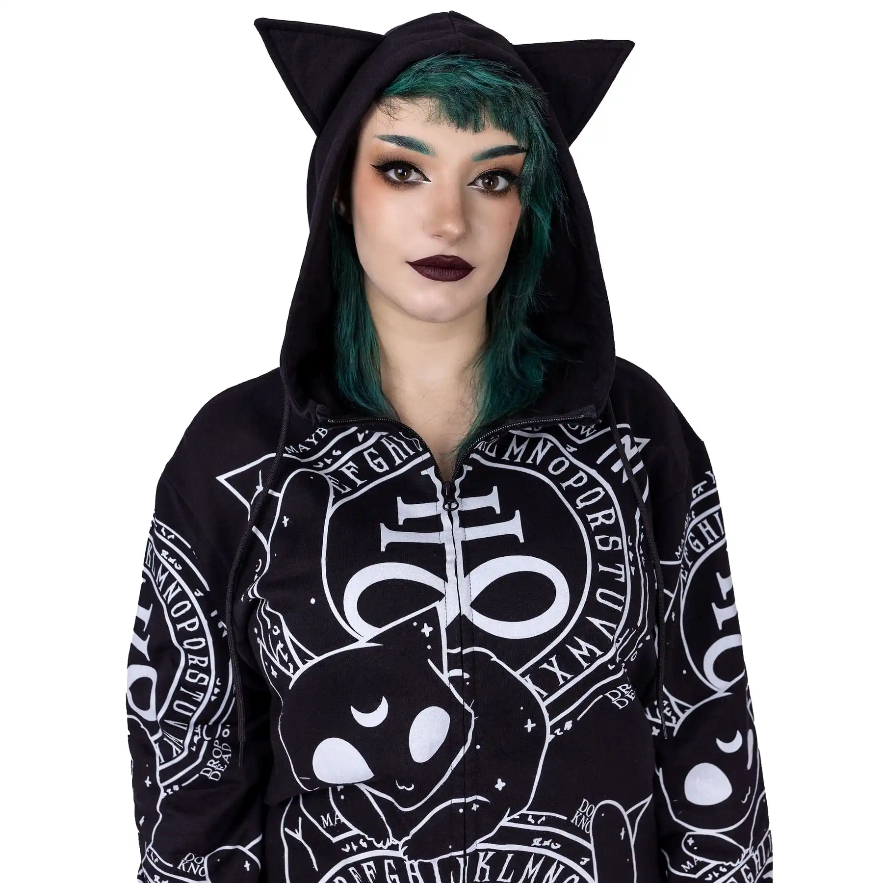 CAT CRAFT HOOD - BLACK/WHITE