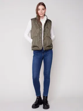 Charlie B Reversible Sherpa Puffer Vest - C6285