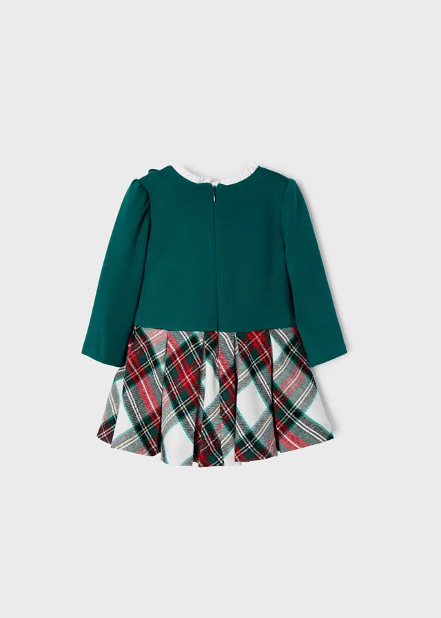 Check dress for baby girl - Duck Green