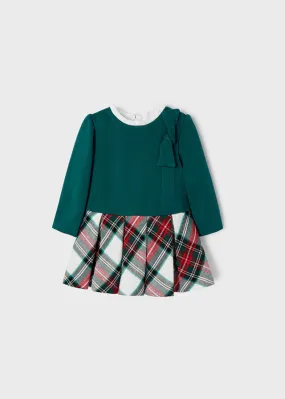 Check dress for baby girl - Duck Green