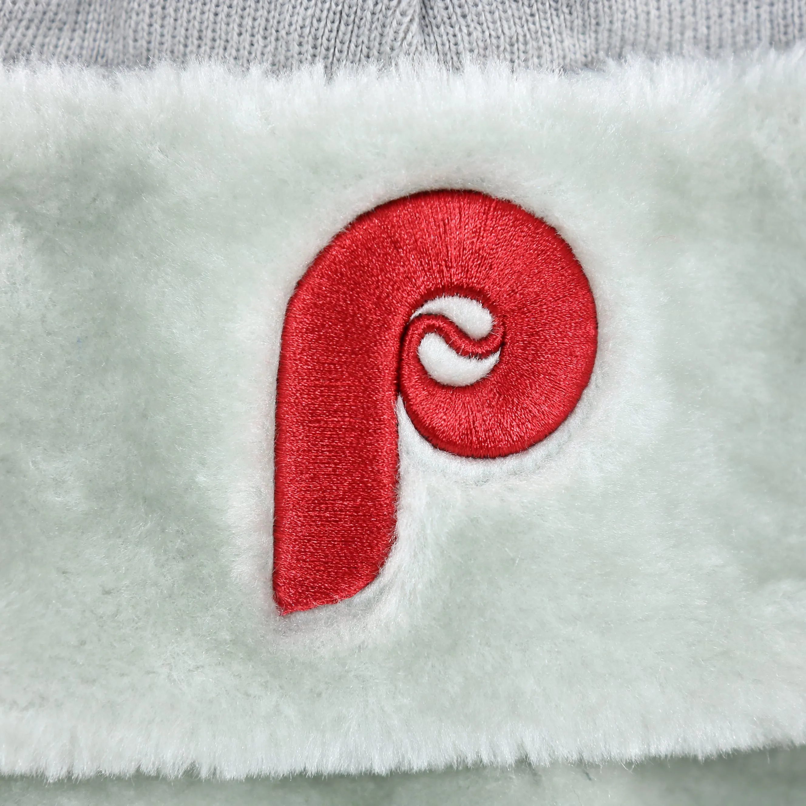 Cooperstown Philadelphia Phillies Logo Wrapped Around Wordmark Trapper Hat | Gray Ushanka Hat