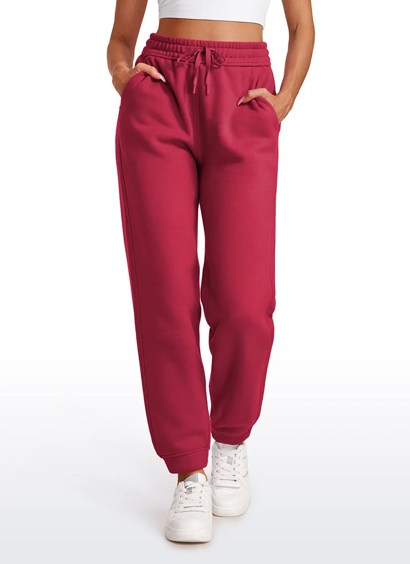 Cotton Fleece Lined High Rise Sweatpants 28''