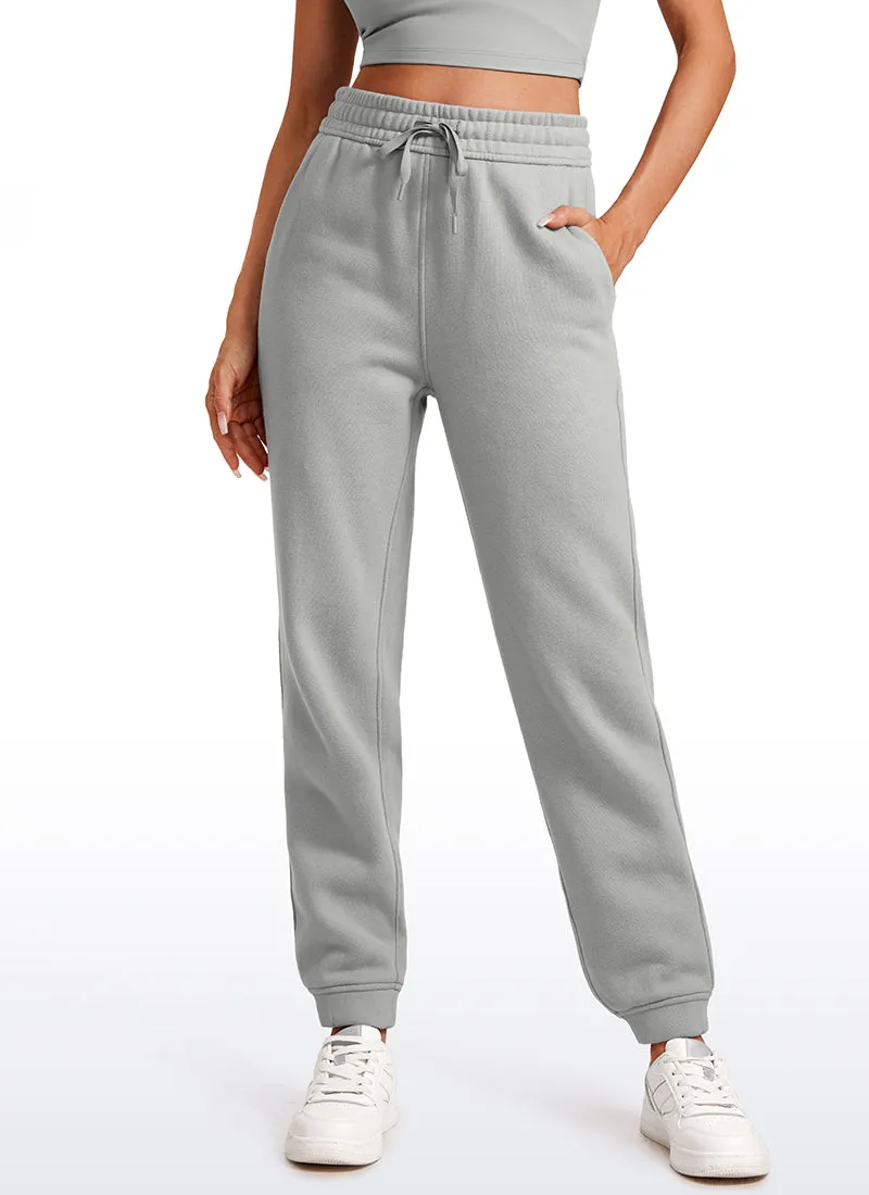 Cotton Fleece Lined High Rise Sweatpants 28''