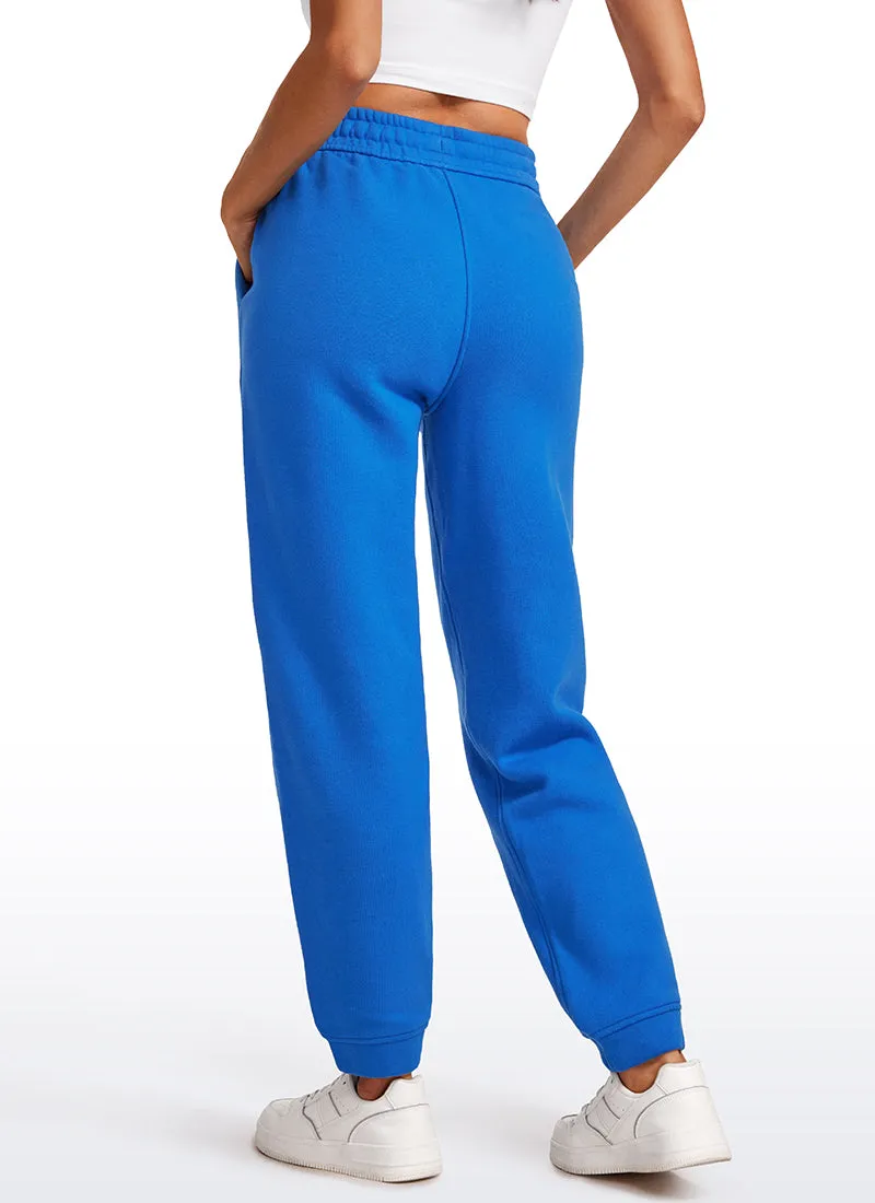 Cotton Fleece Lined High Rise Sweatpants 28''