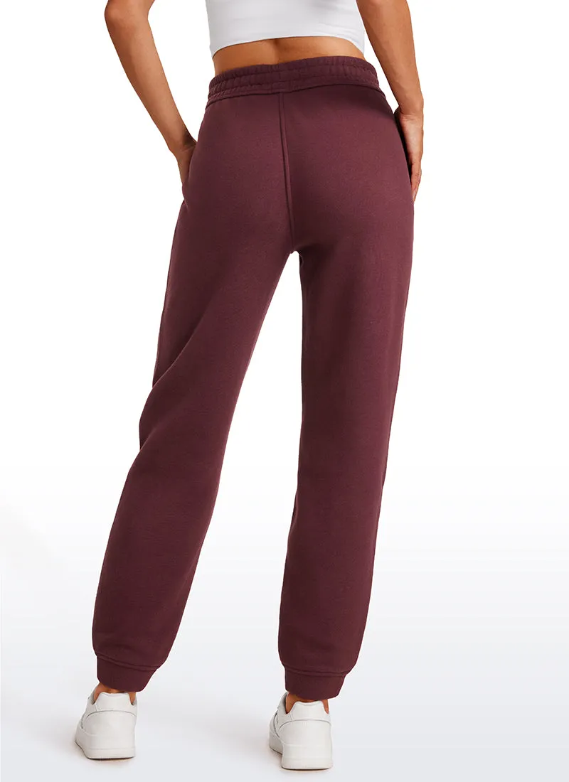 Cotton Fleece Lined High Rise Sweatpants 28''