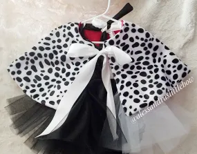 Cruella Faux Dalmation Fur Capelet