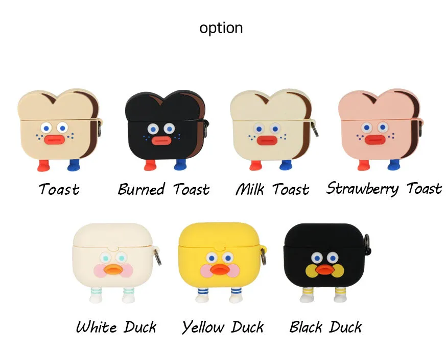 Cute Toast Duck Characters Airpods Pro Cases Accessory Silicone Protect Apple Gadget Accessories