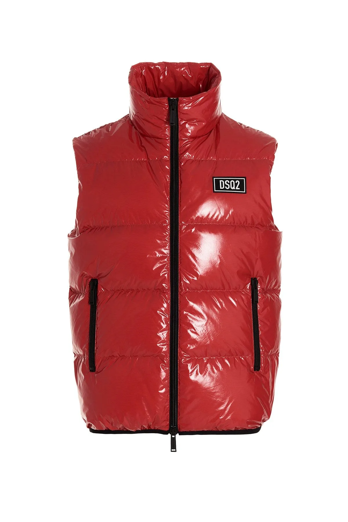 Dsquared2 High-Shine Logo-Patch Padded Vest