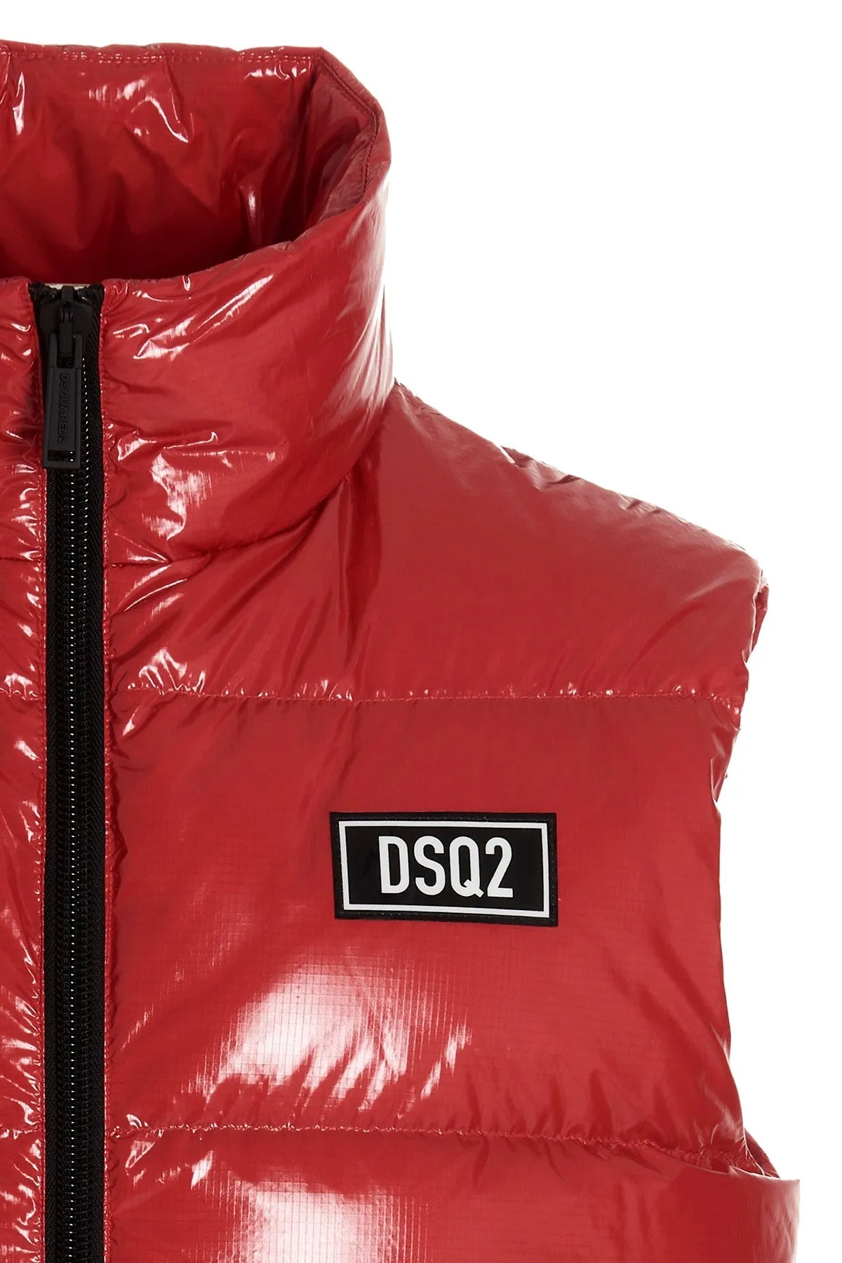 Dsquared2 High-Shine Logo-Patch Padded Vest