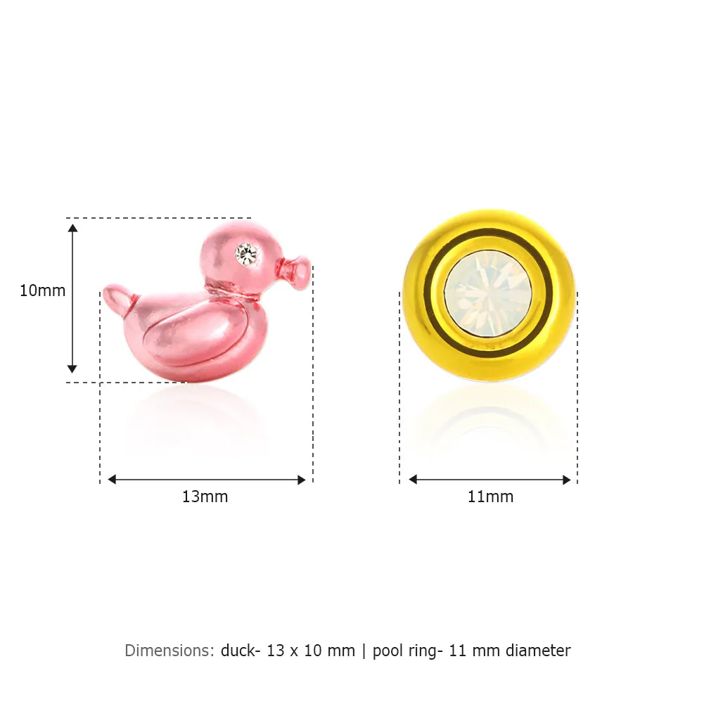 Duck and Swimming Ring Pool Floats Mix and Match Studs Earrings