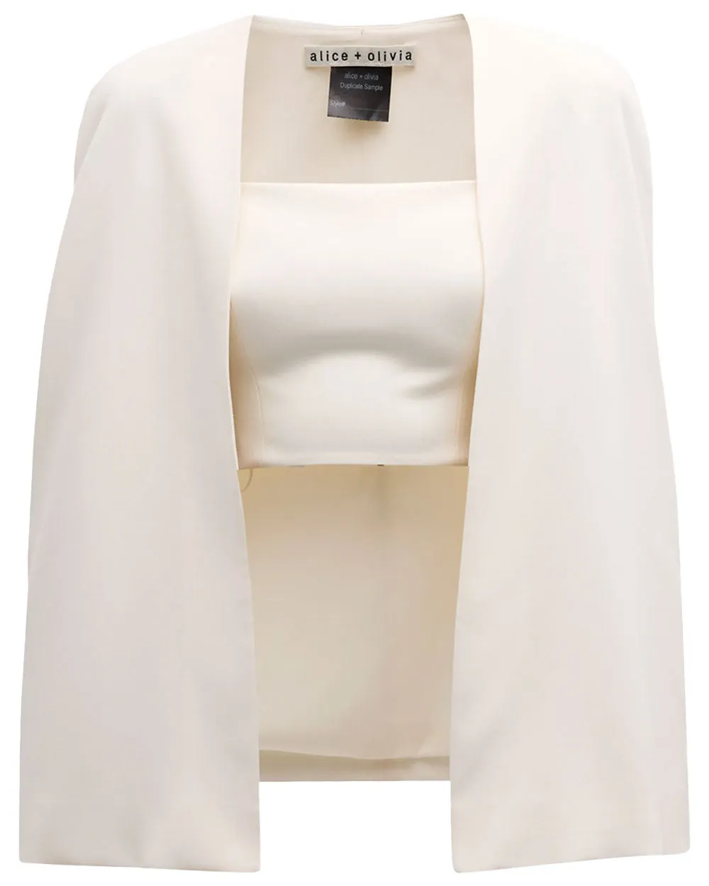 Ecru Marica Square Neck Cape Top