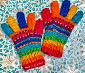 FABULOUS FLEECE LINED RAINBOW SNUGGLE GLOVES