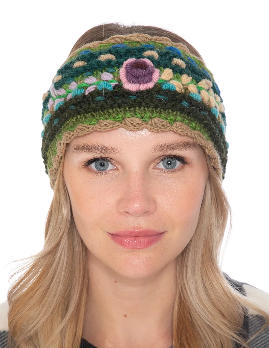 Floral Knitted Woolen Headband