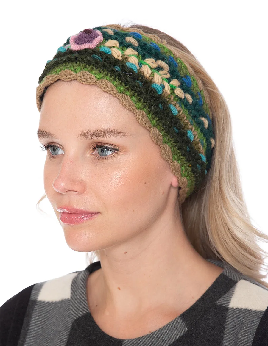 Floral Knitted Woolen Headband