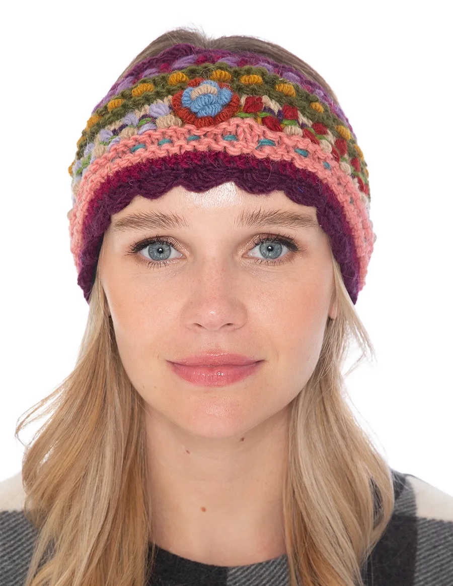 Floral Knitted Woolen Headband