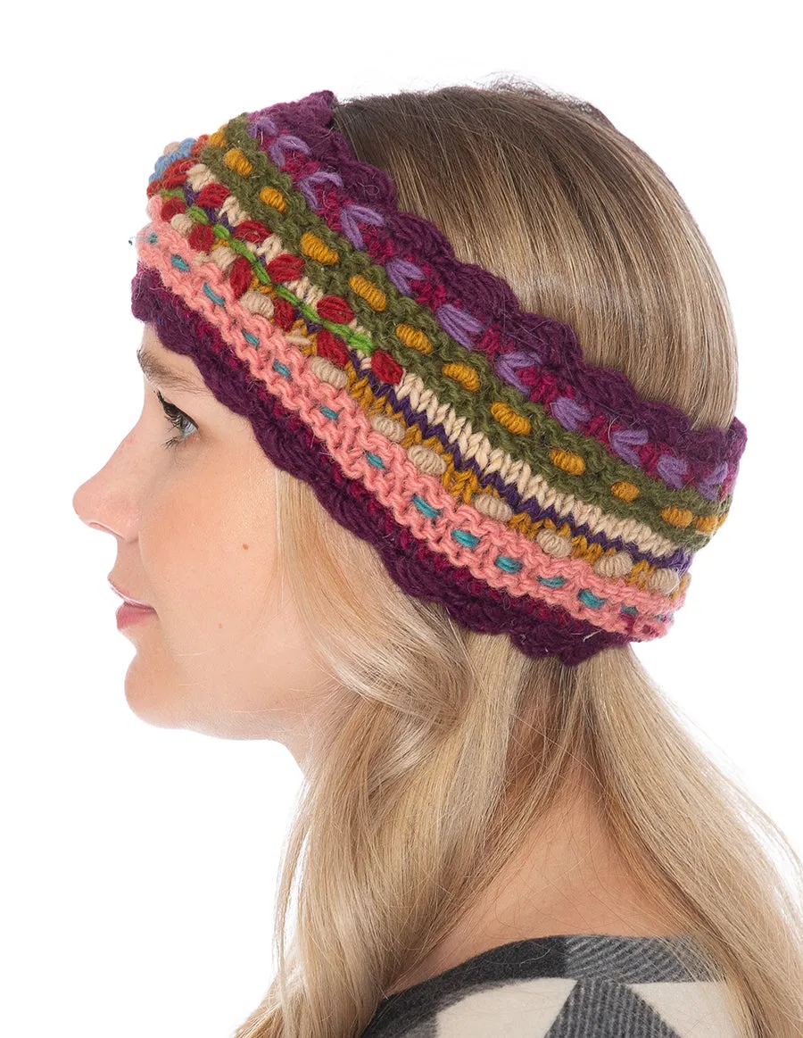 Floral Knitted Woolen Headband