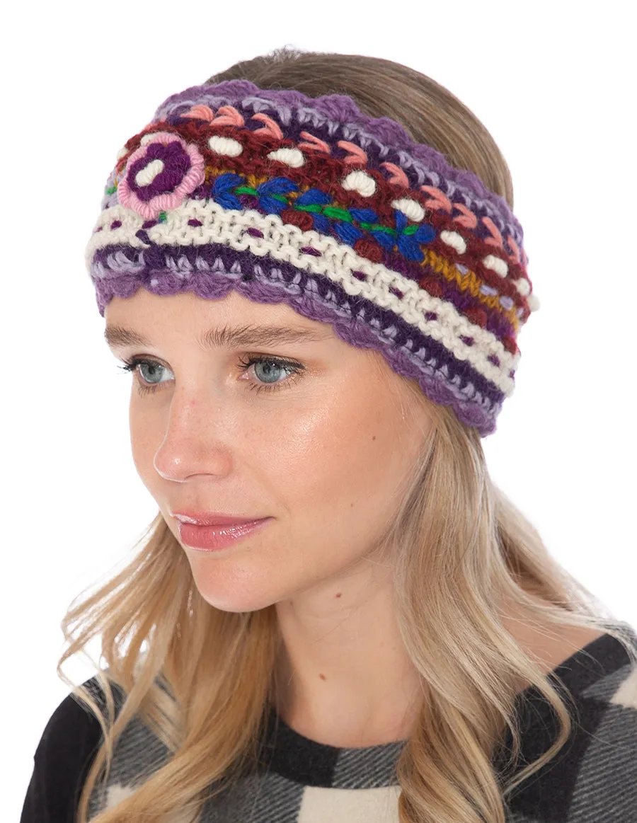 Floral Knitted Woolen Headband