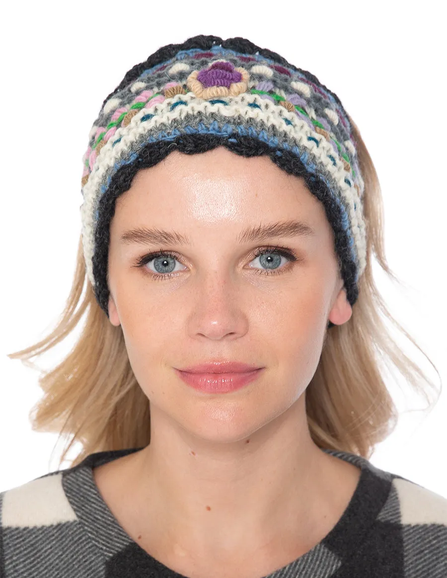 Floral Knitted Woolen Headband