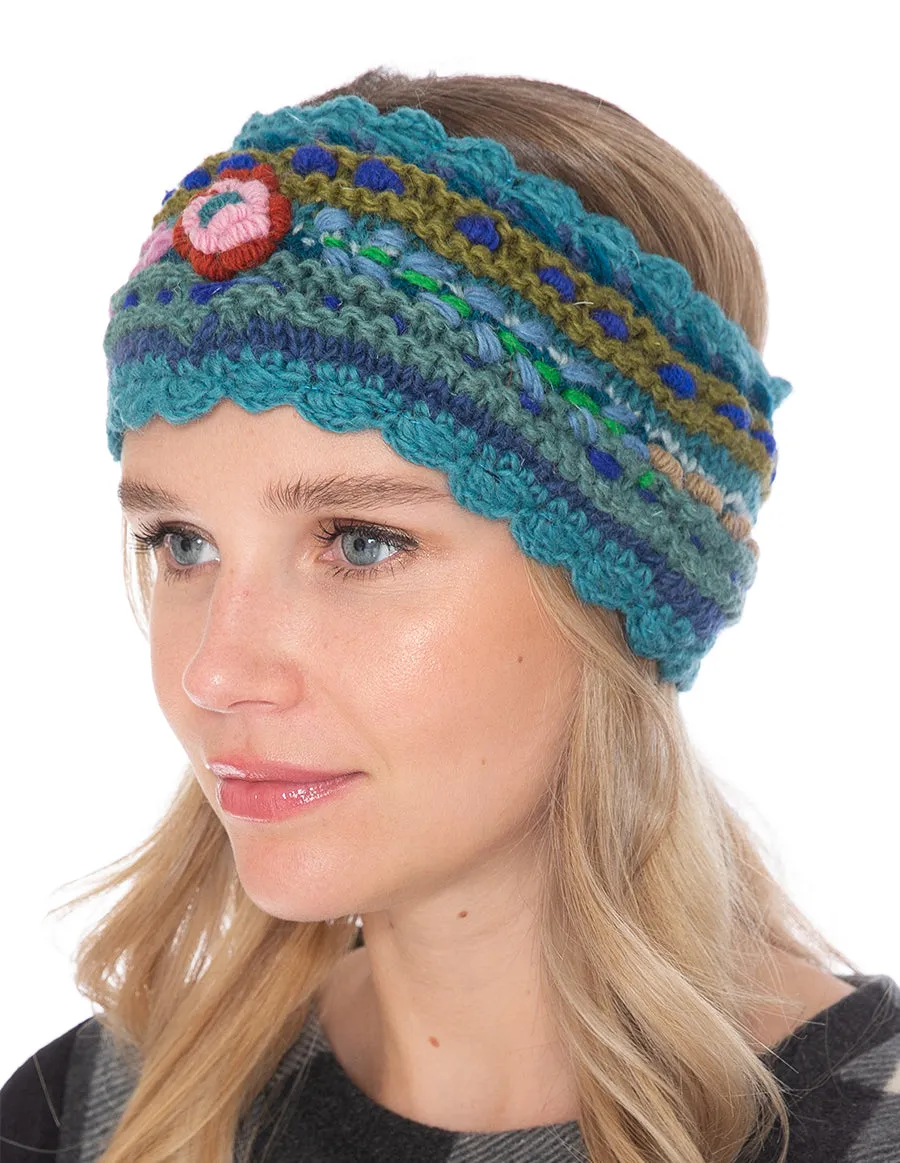 Floral Knitted Woolen Headband